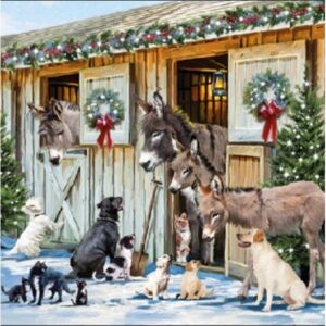 Szalvéta Ambiente karácsonyi 25x25cm 3rétegű, 20db/csomag Animal Friends