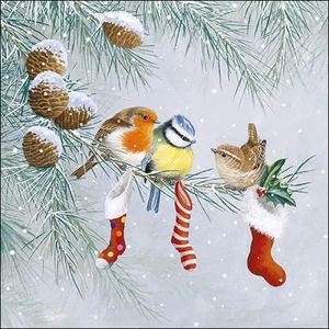Szalvéta Ambiante Christmas Socks papír papírszalvéta 33x33cm,20db-os