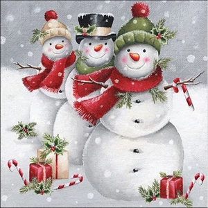 Szalvéta Ambiante Smiling snowman papírszalvéta 33x33cm,20db-os