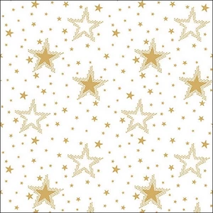 Szalvéta Ambiante csillagos Night sky godl /white papírszalvéta 33x33cm,20db-os