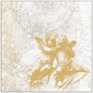 Szalvéta Ambiante karácsonyi Classic Angels Godl papír papírszalvéta 33x33cm,20db-os