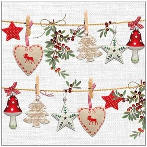 Szalvéta Ambiante Rustical Christmas papírszalvéta 33x33cm,20db-os