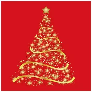 Szalvéta Ambiente karácsonyi Shining Tree red 33x33cm, 20db/csomag