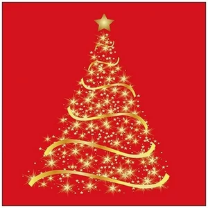Szalvéta Ambiante Shining Tree red papírszalvéta 33x33cm,20db-os