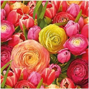 Szalvéta Ambiente virágos Ranunculus 25x25cm 3rétegű 20db/csomag