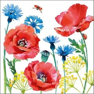Szalvéta Ambiante virágos Cornflower and Poppy papírszalvéta 33x33cm,20db-os
