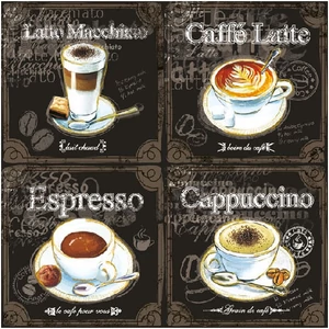 Szalvéta Ambiante Types Of Coffee papírszalvéta 33x33cm,20db-os