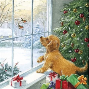 Szalvéta Ambiante Dog watching birds papír papírszalvéta 33x33cm,20db-os