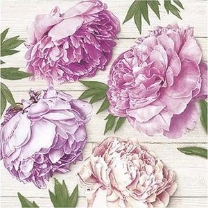 Szalvéta Daisy pink virág 33x33cm Zöld márvány