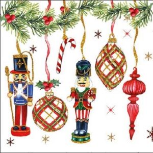 Szalvéta karácsonyi 25x25cm Nutcrackers Decoration 20db/csomag 3 rétegű