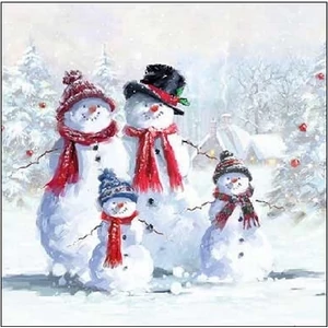 Szalvéta Ambiante hóemberek Snowman With Hat papírszalvéta 25x25cm,15db-os