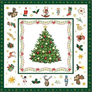 Szalvéta Ambiante Christmas Evergreen white papír papírszalvéta 25x25cm,15db-os