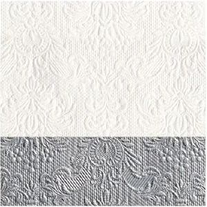 Szalvéta Ambiente Elegance Elegance Dip Silver dombornyomott papírszalvéta 25x25cm,15db-os