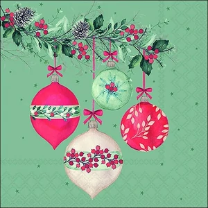 Szalvéta Ambiante Berry baubles green papír papírszalvéta 33x33cm,20db-os