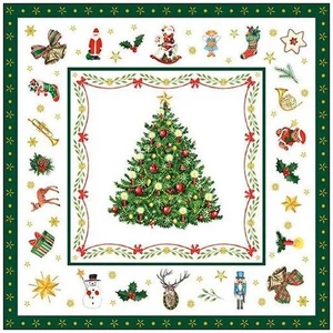 Szalvéta Ambiante Christmas Evergreen white papír papírszalvéta 33x33cm,20db-os