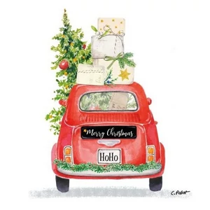 Szalvéta karácsonyi Christmas Taxi papírszalvéta 33x33cm,20db-os