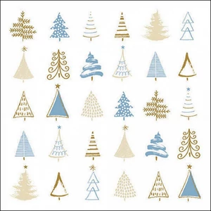 Szalvéta Ambiante Christmas tree doodl es blue papír papírszalvéta 33x33cm,20db-os