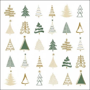 Szalvéta Ambiante Christmas tree doodl es green papír papírszalvéta 33x33cm,20db-os