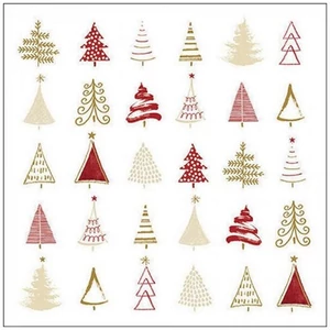 Szalvéta Ambiante Christmas tree doodl es red papír papírszalvéta 33x33cm,20db-os
