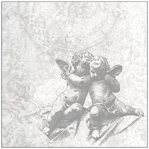 Szalvéta Ambiante Classic Angels Silver papír papírszalvéta 33x33cm,20db-os