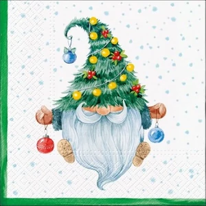 Szalvéta 33x33cm karácsonyi Fancy Gnome papírszalvéta 33x33cm,20db-os
