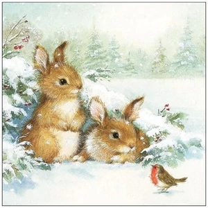 Szalvéta Ambiante Friends in snow papír papírszalvéta 33x33cm,20db-os
