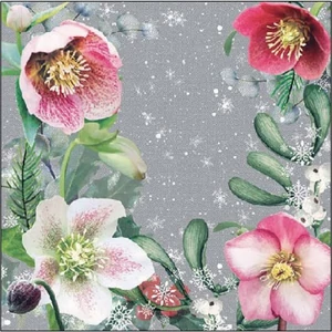 Szalvéta Ambiante Helleborus Orientalis Grey papírszalvéta 25x25cm,15db-os