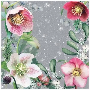 Szalvéta Ambiante Helleborus Orientalis Grey papírszalvéta 33x33cm,20db-os