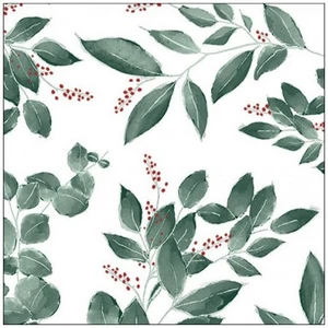 Szalvéta Ambiante Leaves and berries white papírszalvéta 25x25cm,15db-os