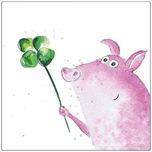 Szalvéta karácsonyi Lucky Pig 33x33cm 3rétegű 20db/csomag
