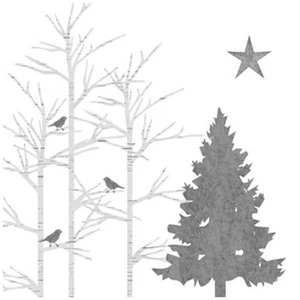 Szalvéta karácsonyi Mystic Tree Silver White papírszalvéta 33x33cm,20db-os