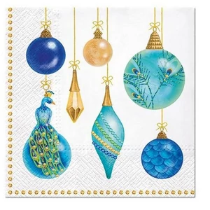 Szalvéta karácsonyi Peacock Collection papírszalvéta 33x33cm,20db-os