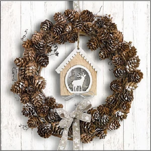 Szalvéta Ambiante Pine Cone Wreath papírszalvéta 25x25cm,15db-os