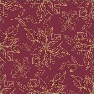 Szalvéta Ambiante Poinsettia outline bordeaux papírszalvéta 33x33cm,20db-os