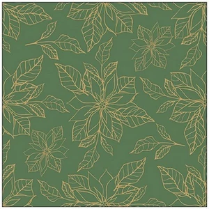 Szalvéta Ambiante Poinsettia outline green papírszalvéta 33x33cm,20db-os