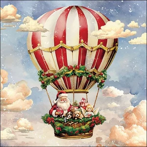 Szalvéta Ambiante Santa's air balloon papírszalvéta 33x33cm,20db-os