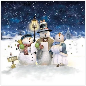 Szalvéta Ambiante Singing snowmen papírszalvéta 33x33cm,20db-os
