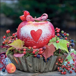 Szalvéta Ambiante Snow dusted apple papírszalvéta 25x25cm,15db-os