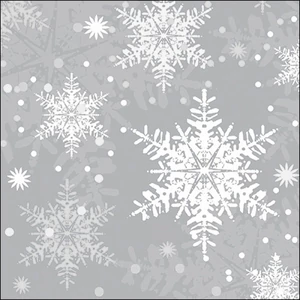 Szalvéta Ambiante Snowflakes silver papírszalvéta 33x33cm,20db-os
