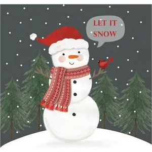 Szalvéta karácsonyi Snowman in Grey papírszalvéta 33x33cm,20db-os