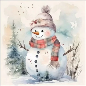 Szalvéta Ambiante Snowman in nature papírszalvéta 33x33cm,20db-os