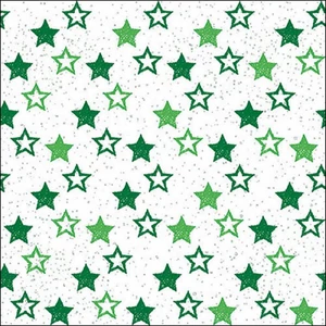 Szalvéta Ambiante Stars All Over Green papírszalvéta 33x33cm,20db-os
