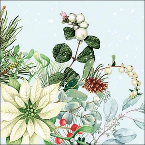 Szalvéta Ambiante White poinsettia papírszalvéta 33x33cm,20db-os