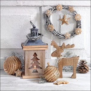 Szalvéta Ambiante Wooden decorations papírszalvéta 33x33cm,20db-os