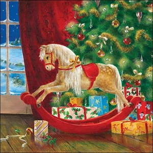 Szalvéta Ambiante Wooden rocking horse papírszalvéta 25x25cm,15db-os