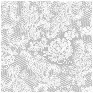 Szalvéta 33x33cm Lace Royal silver white dombornyomott papírszalvéta 33x33cm,15db-os