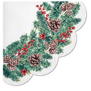 Szalvéta 33x33cm Paw Winter Branches rondo 12db/csomag 3rétegű