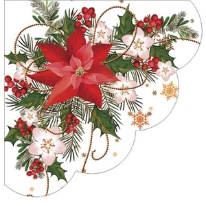Szalvéta 33x33cm Paw Poinsetia composition 12db/csomag 3rétegű