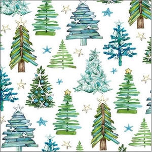 Szalvéta Ambiente karácsonyi Tree pattern 33x33cm, 20db/csomag