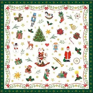 Szalvéta Ambiente karácsonyi 25x25cm 3rétegű, 20db/csomag Ornaments All Over green